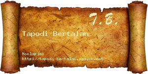 Tapodi Bertalan névjegykártya