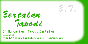 bertalan tapodi business card